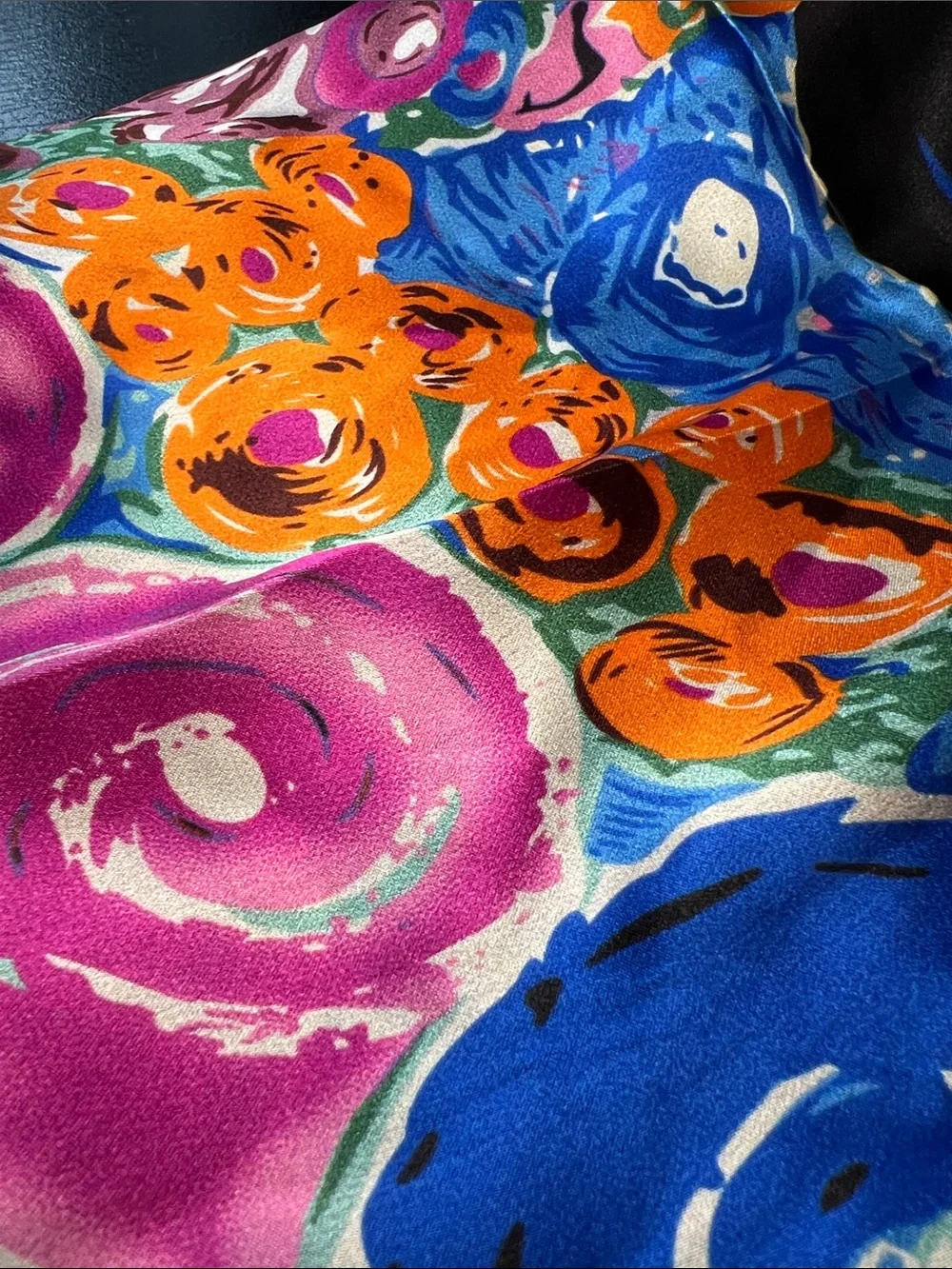 Vintage Gustav Klimt Vibrant Floral Art Hand-rolled Edge 100% Silk Scarf